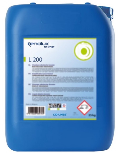 Booster liquide concentré pour le lavage en machine à des températures de 30°C à 95°C. L200 Booster liquide concentré pour le lavage en machine à des températures de 30°C à 95°C. L200