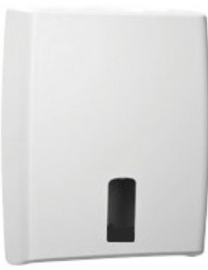 Distributeur plastique blanc essuie mains pliage V
